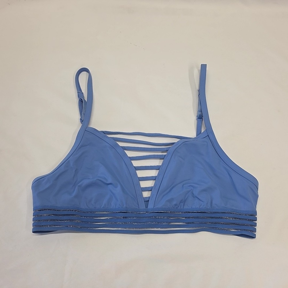 PINK Victorias Secret Ultimate Lightly Lined Bralette Blue Sz S Strappy Wireless
